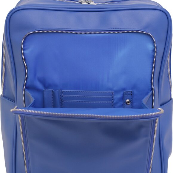 BLUE BACKPACK MONOCHROME VEGAN LEATHER - Picture 4 of 5